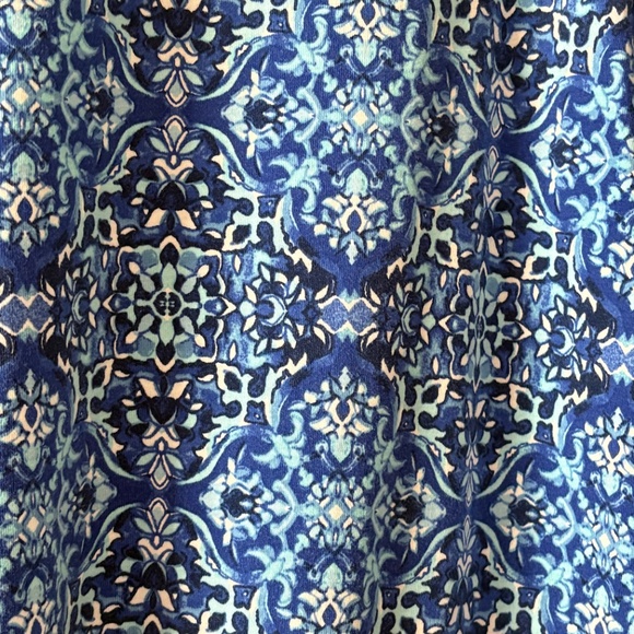 Lands' End Blue 100% Cotton Summer Dress / Shift / Swimsuit Coverup with pockets - Picture 3 of 5